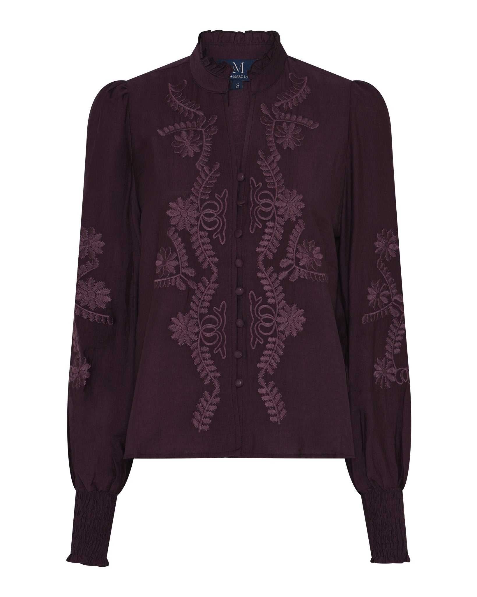 M JEANS VANESSA EMB SHIRT BLOUSE/SHIRT 683 PLUM