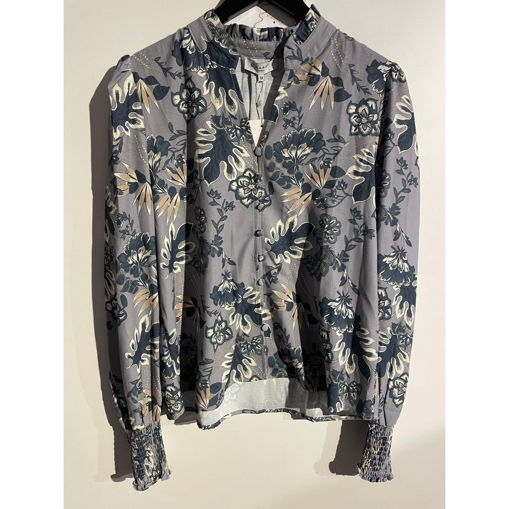 MAPP VANESSA PRINT SHIRT BLOUSE/SHIRT 494 BOTTLE GREEN