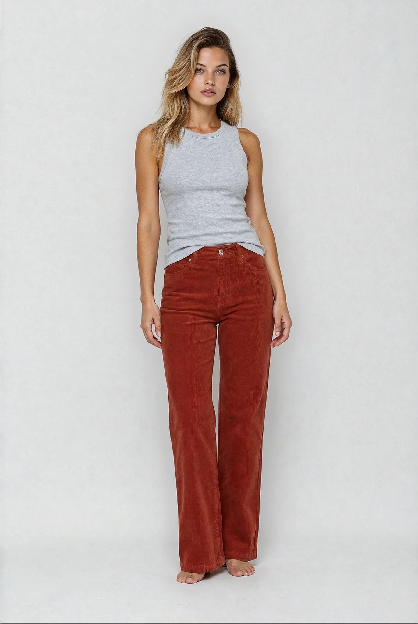 M JEANS VEGA FLARE 11W CORDUROY JEANS CORD/FLØJL 338 CHILI