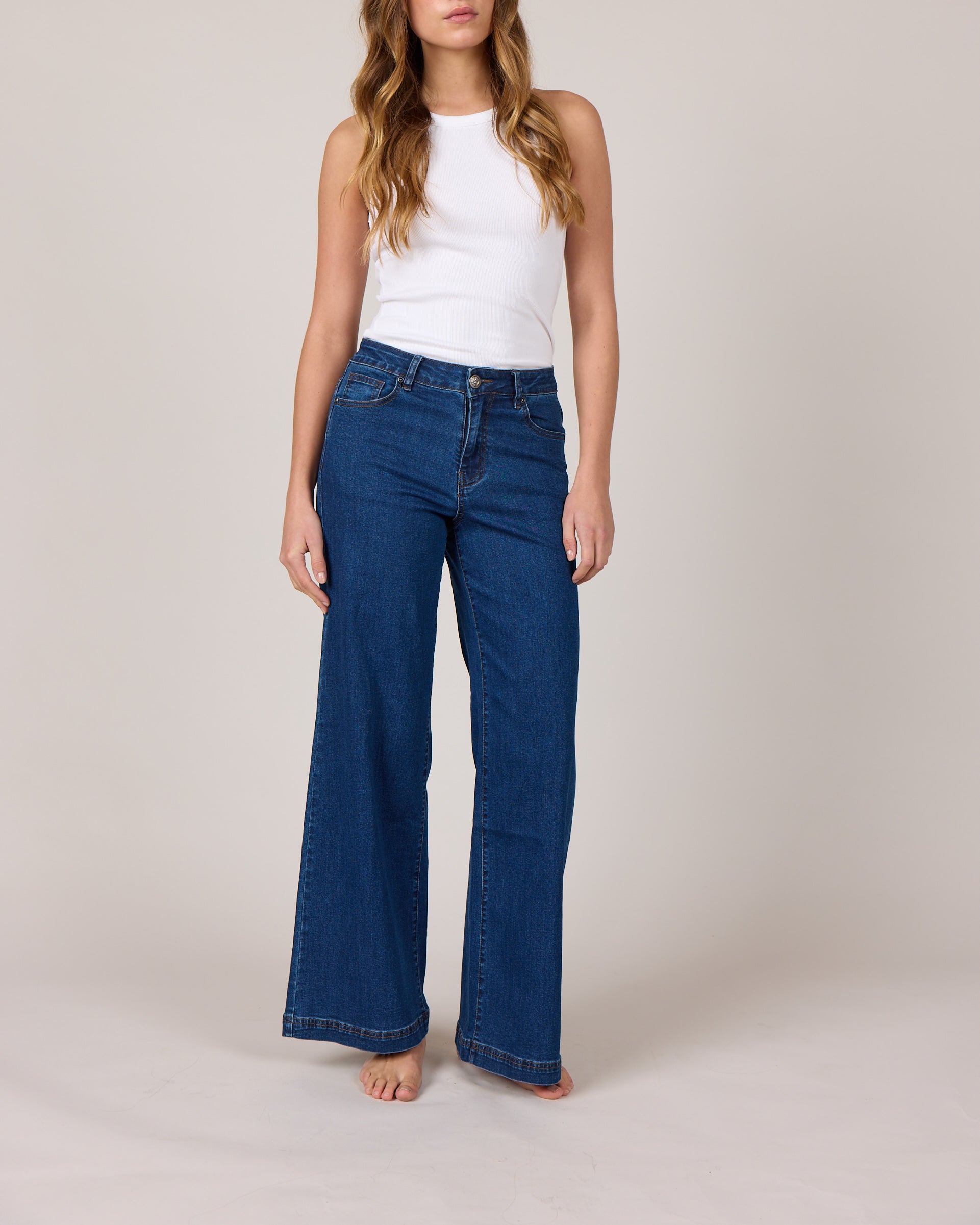MARC LAUGE VEGA FLARE DENIM JEANS DENIM/TWILL 939699 CLASSIC BLUE USED