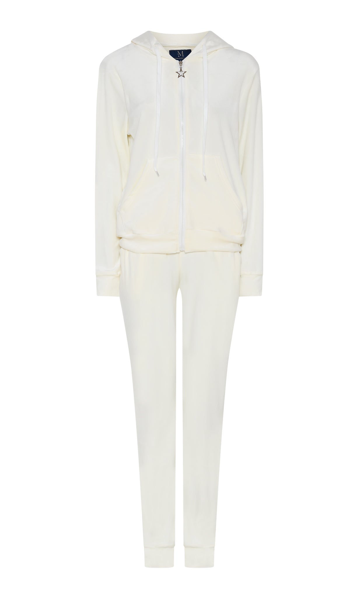 M JEANS VELOUR HOOD ZIP SET SWEATS/VELOUR 20 OFF WHITE