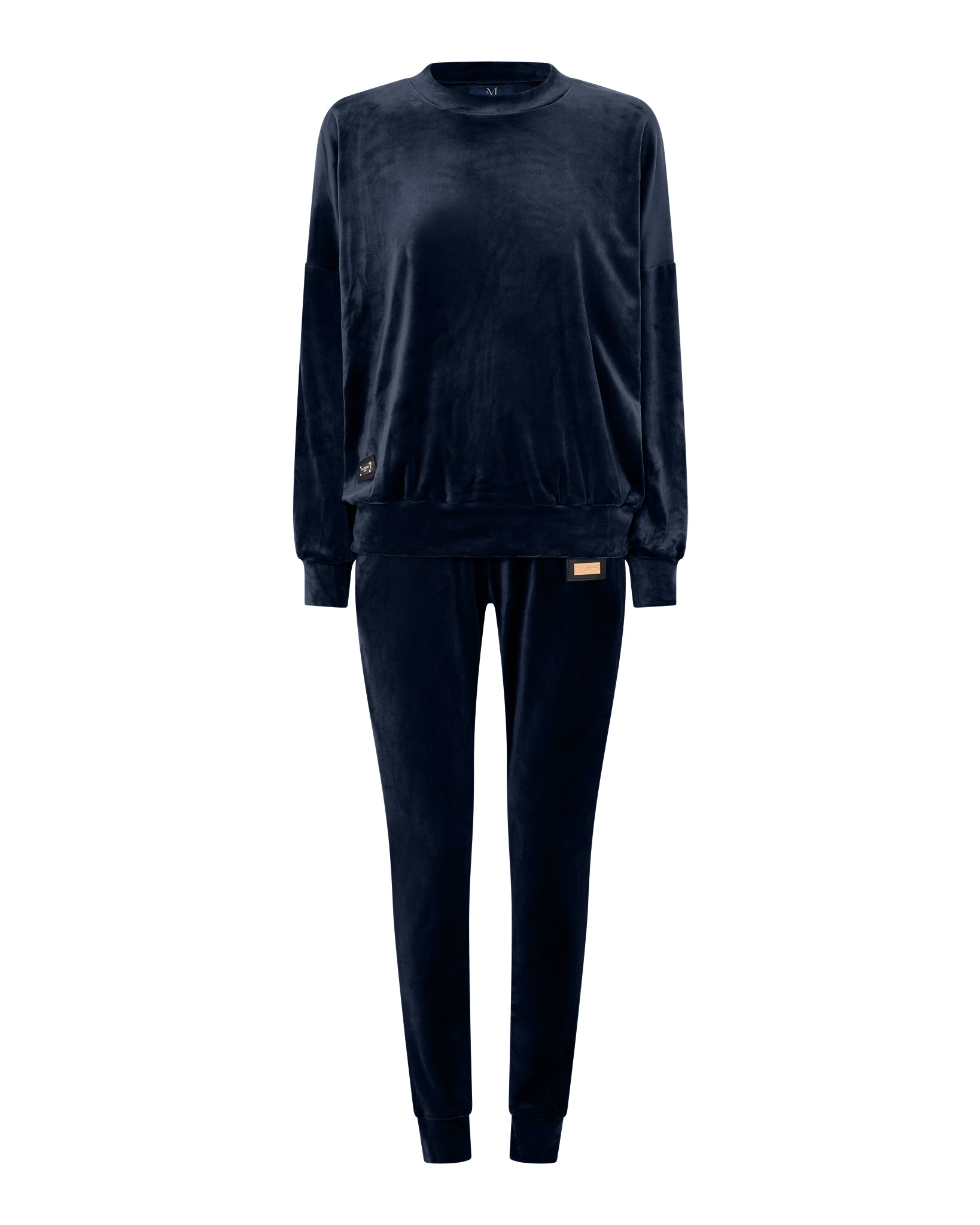M JEANS VELOUR ROUND NECK SET SWEATS/VELOUR 104 NAVY