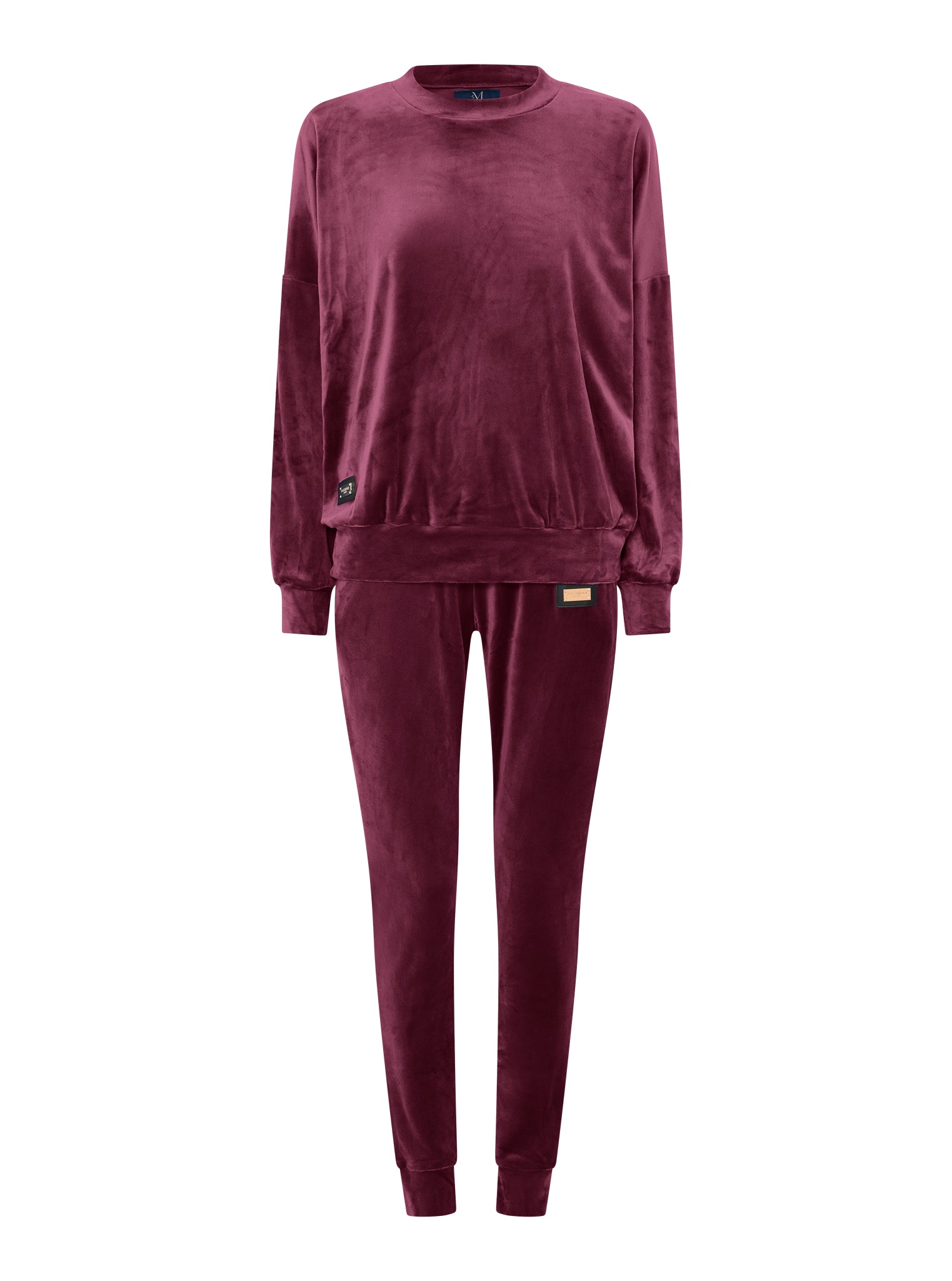 M JEANS VELOUR ROUND NECK SET SWEATS/VELOUR 400 BORDEAUX