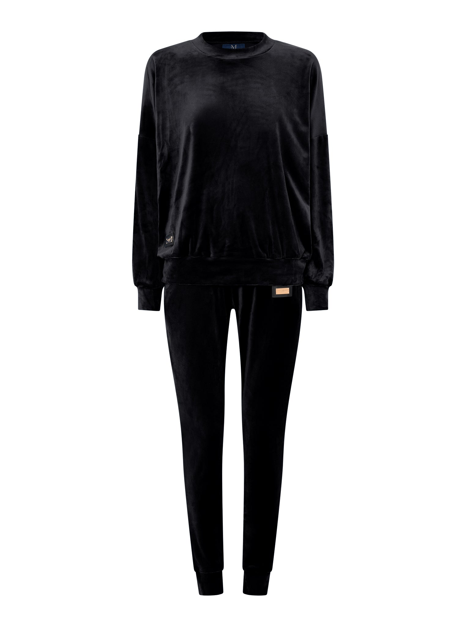 M JEANS VELOUR ROUND NECK SET SWEATS/VELOUR 80 BLACK