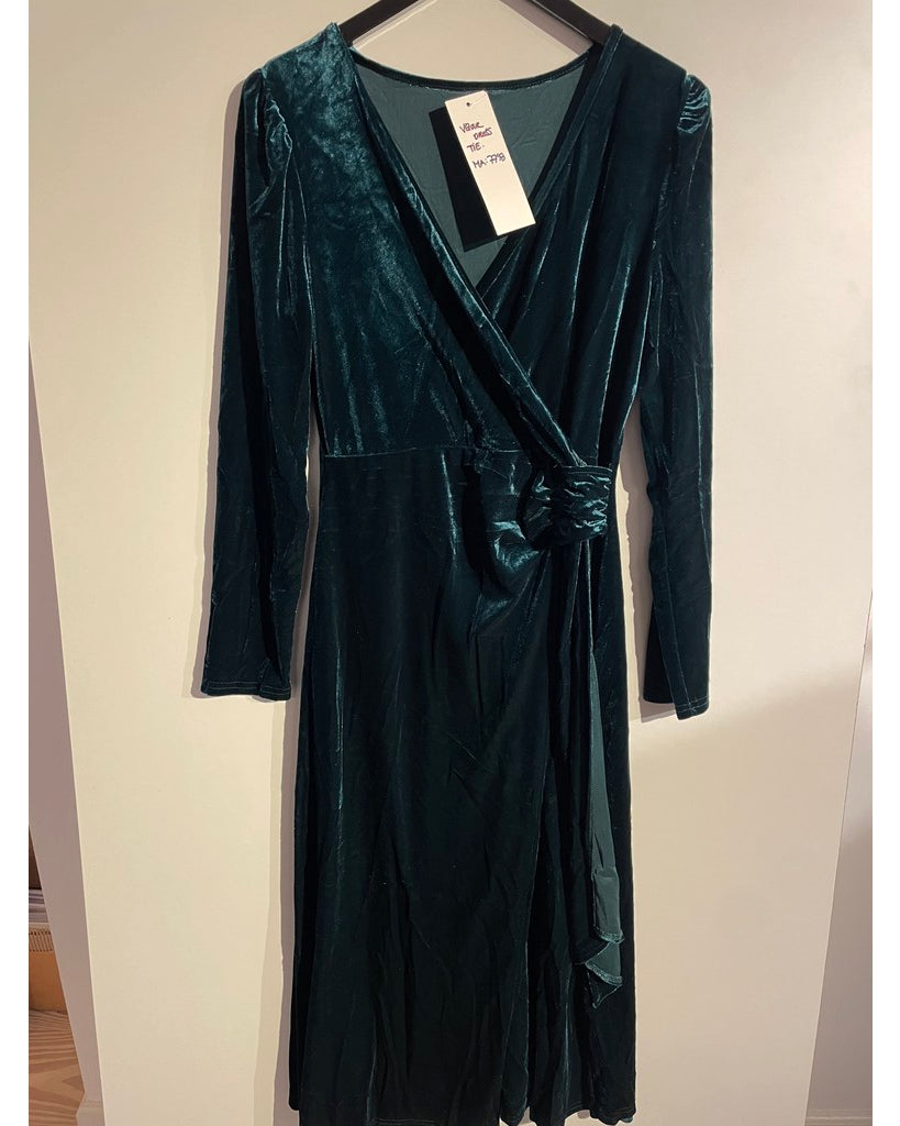 MAPP VELOUR TIE DRESS DRESS/JUMPSUIT 494 BOTTLE GREEN