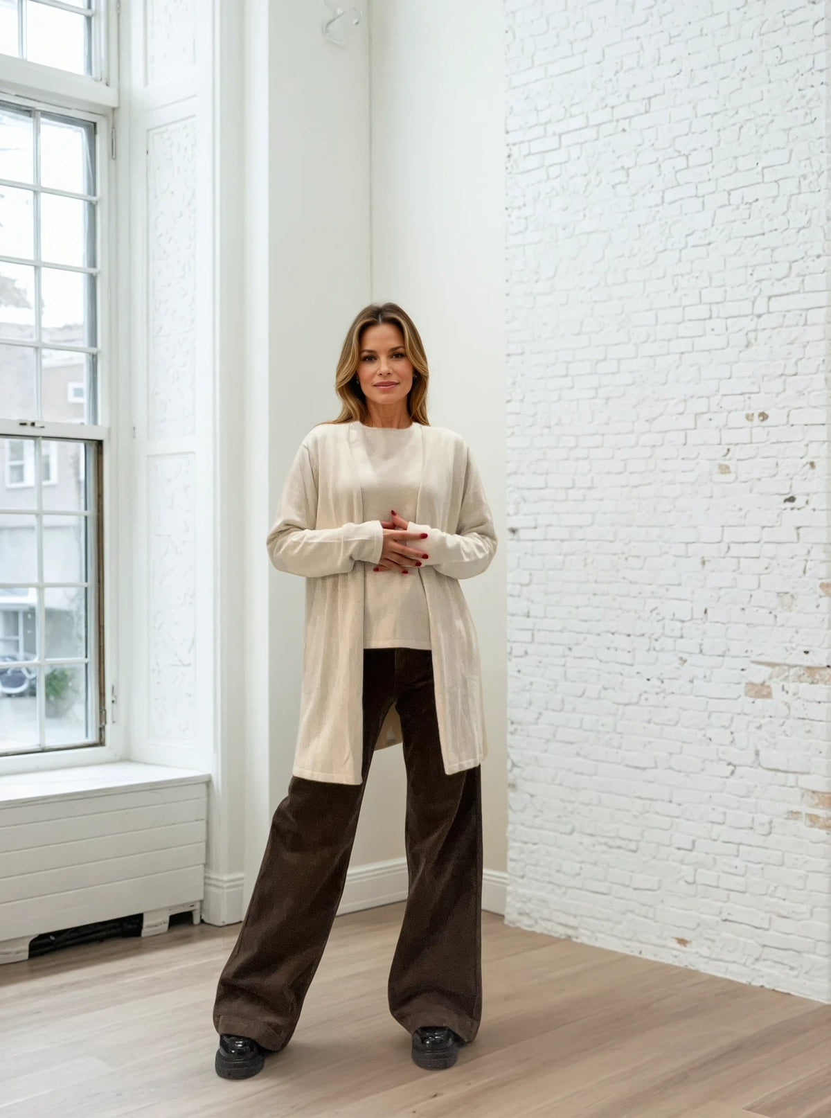 MARC LAUGE VLN BASIC R/NECK KNITWEAR 227 LIGHT SAND MELANGE