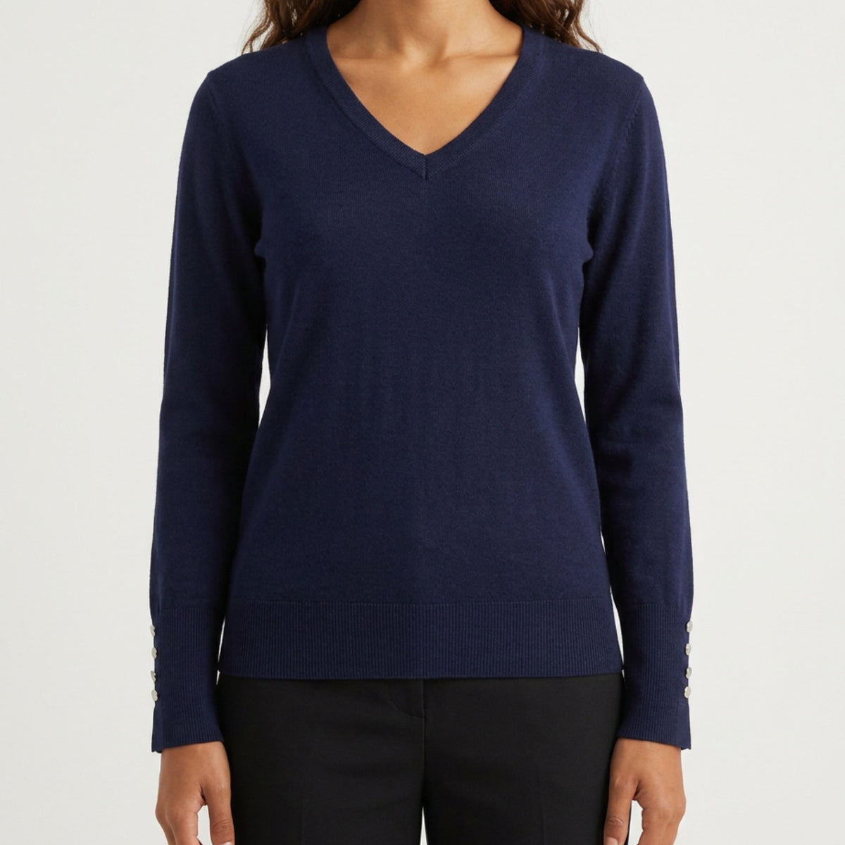 MARC LAUGE VLN V-NECK KNITWEAR 104 NAVY