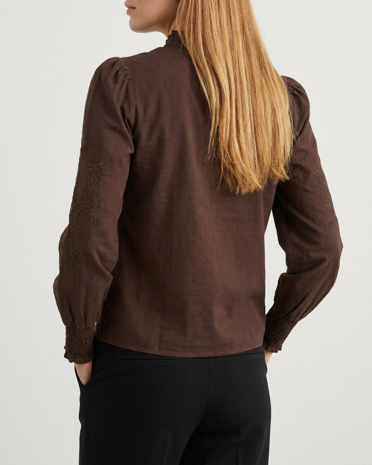 M JEANS Vanessa Emb Shirt BLOUSE/SHIRT 129 CHOCOLATE