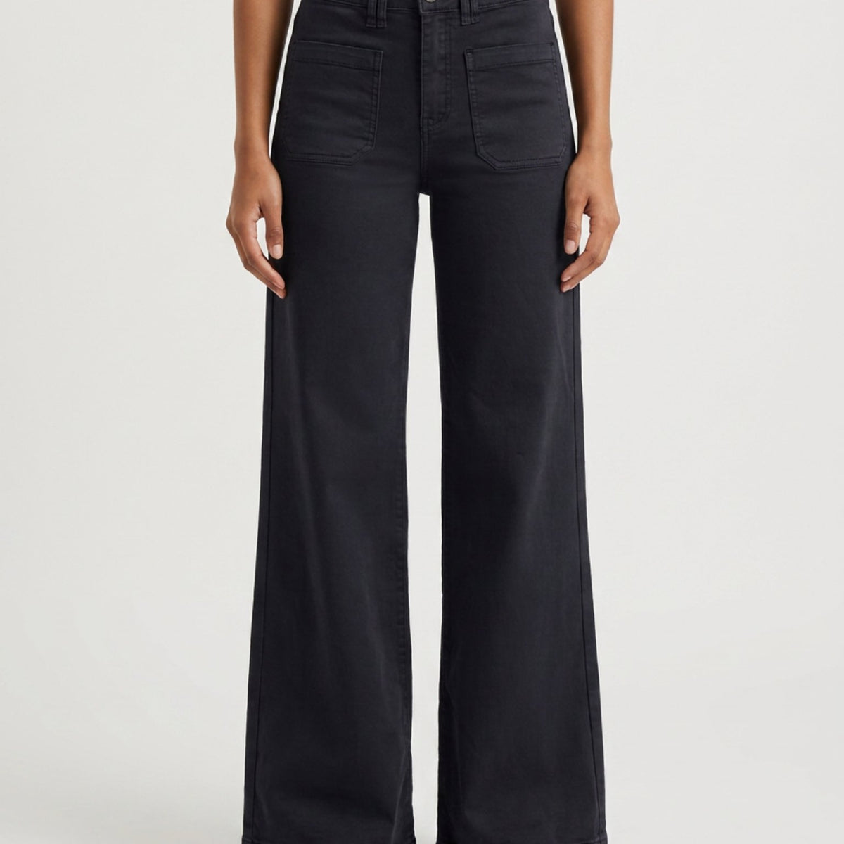 M JEANS Vega Wide Leg Twill Jeans DENIM/TWILL 80 BLACK