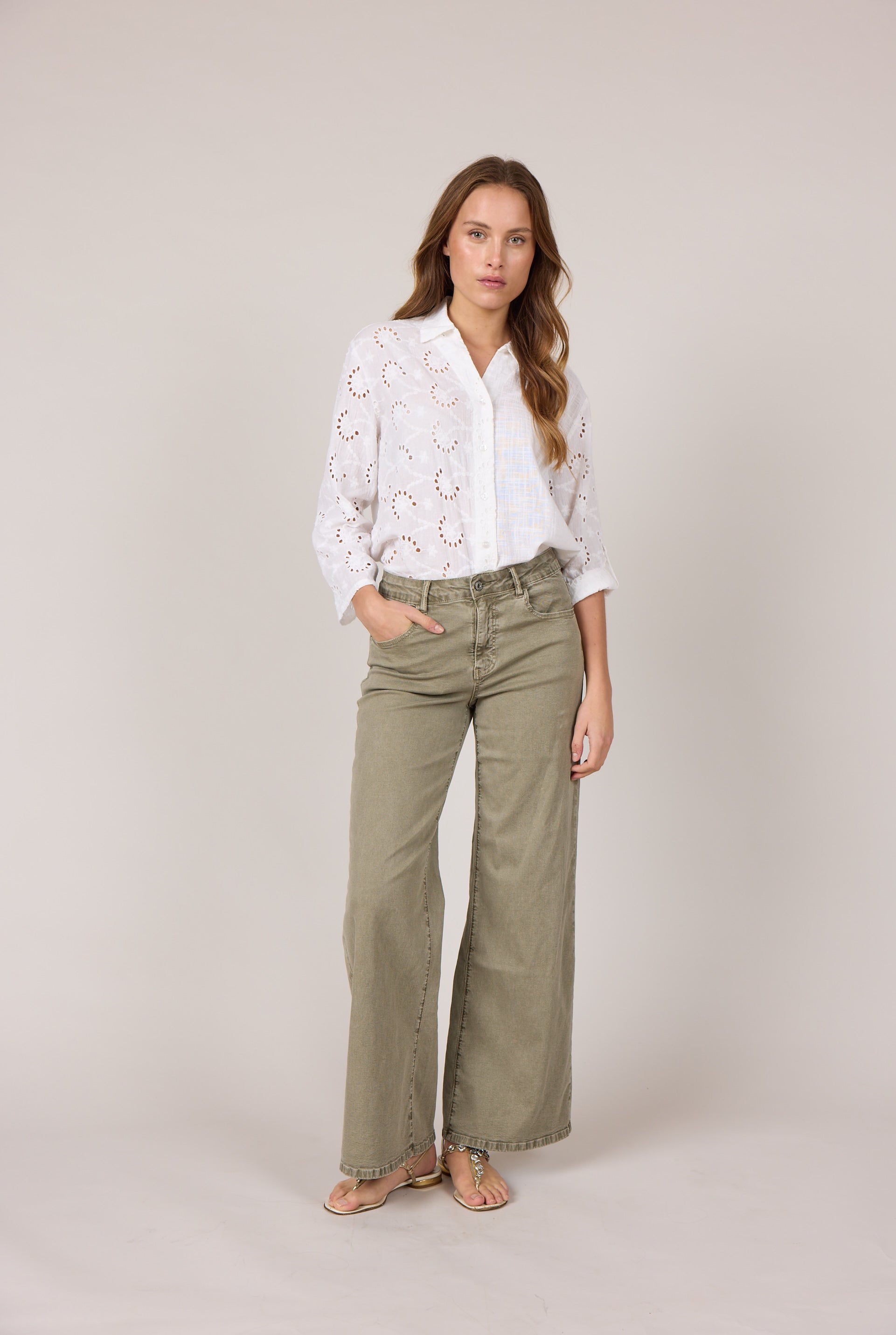 M JEANS Vega Flare Twill Jeans DENIM/TWILL 645 SALVIE