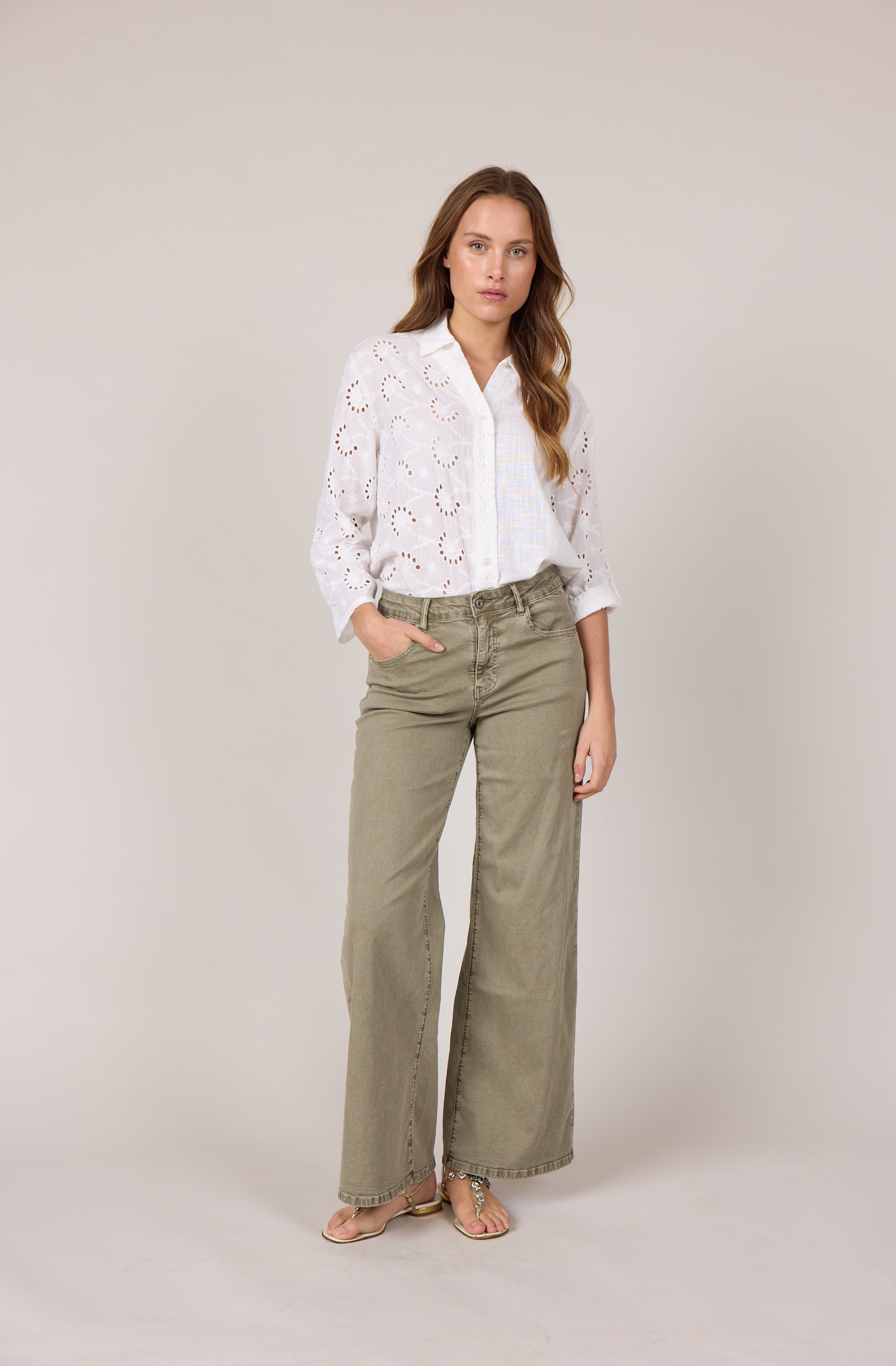 M JEANS Vega Flare Twill Jeans DENIM/TWILL 645 SALVIE