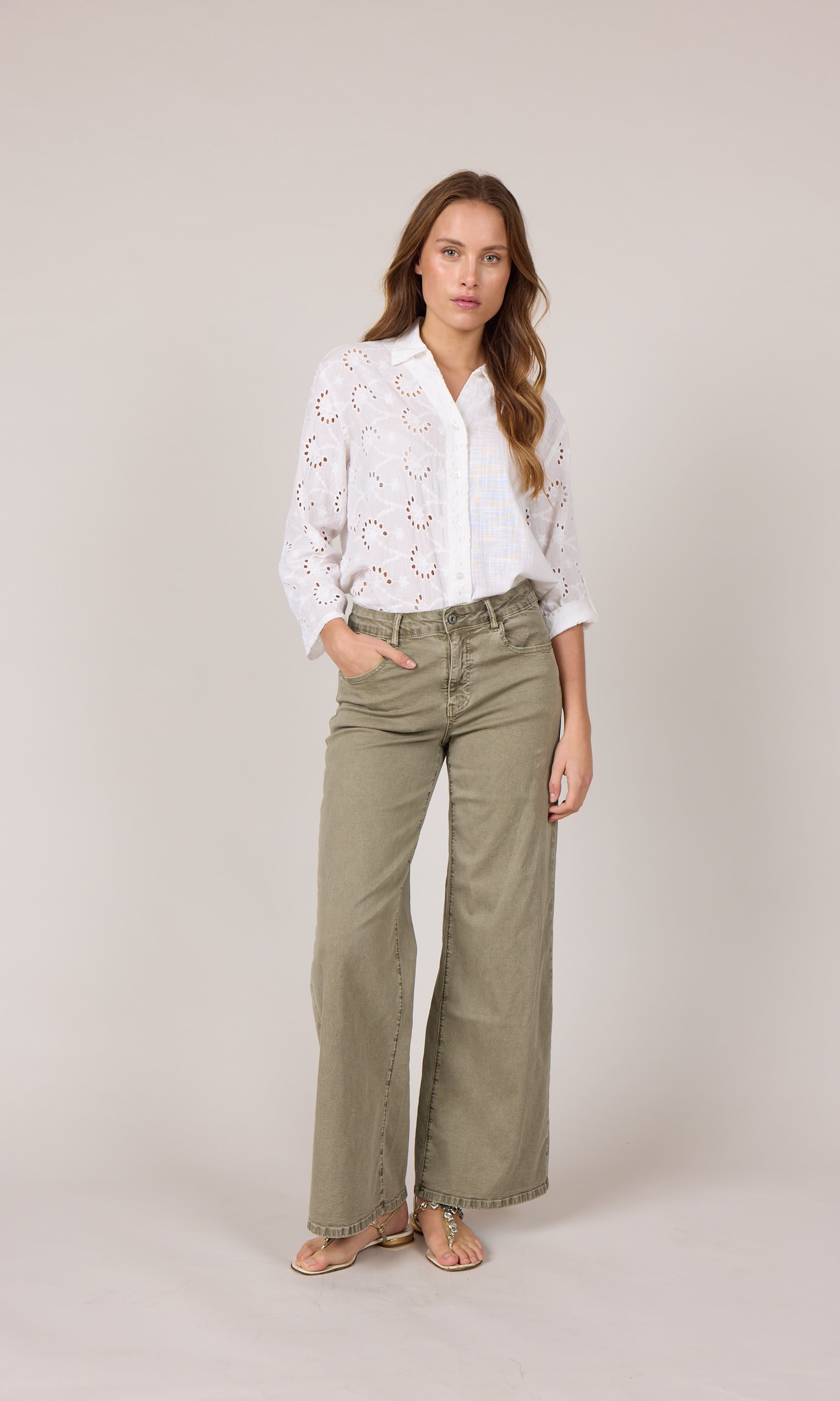 M JEANS Vega Flare Twill Jeans DENIM/TWILL 645 SALVIE