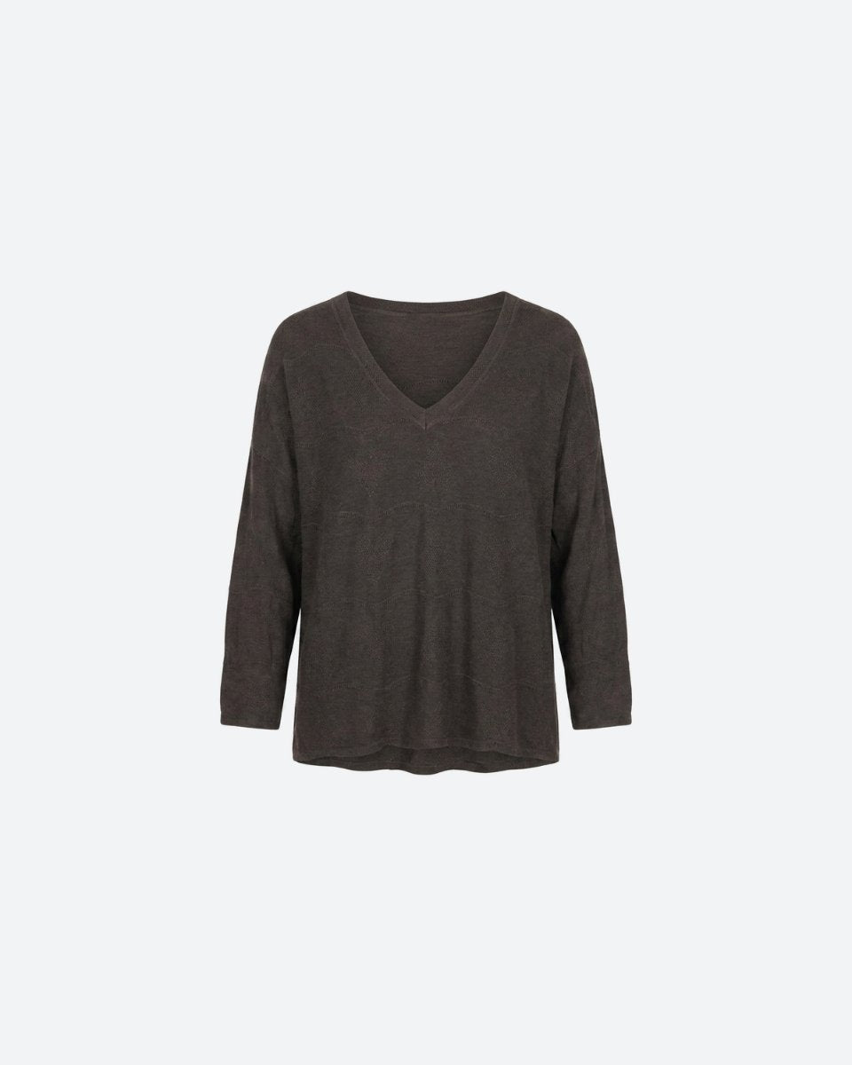 MOONDUST WAWE BLOUSE BLOUSE/SHIRT 129 CHOCOLATE