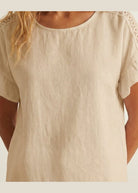 MOONDUST ALESSIA TOP LINEN 27 SAND