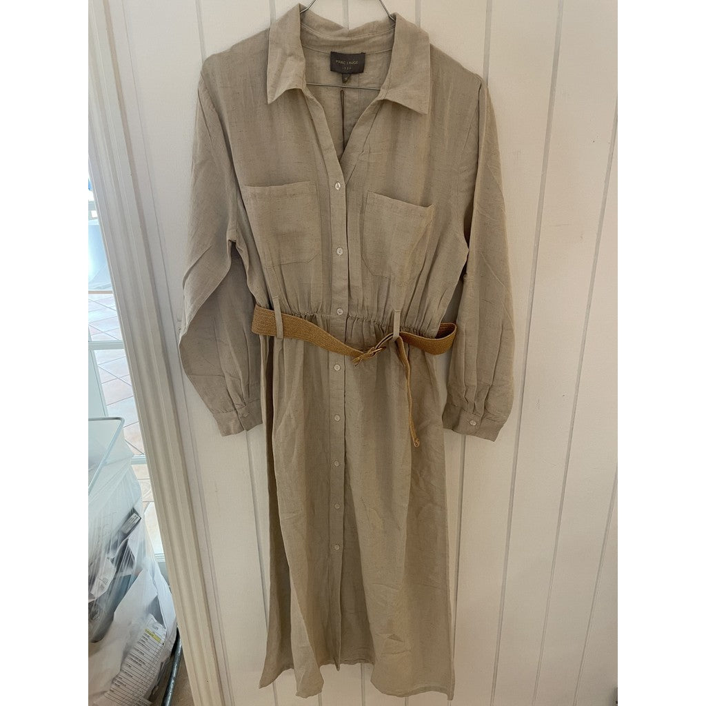 MARC LAUGE ANN COT/LIN DRESS LINEN 27 SAND