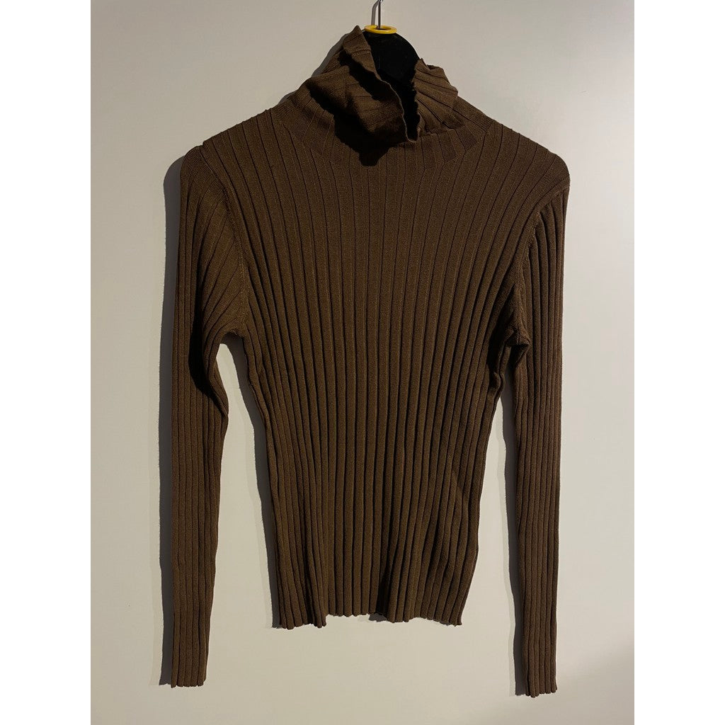 M JEANS AVERY RIB ROLLER KNITWEAR 245 MOCCA BROWN