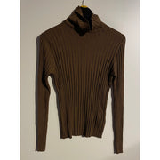 M JEANS AVERY RIB ROLLER KNITWEAR 245 MOCCA BROWN