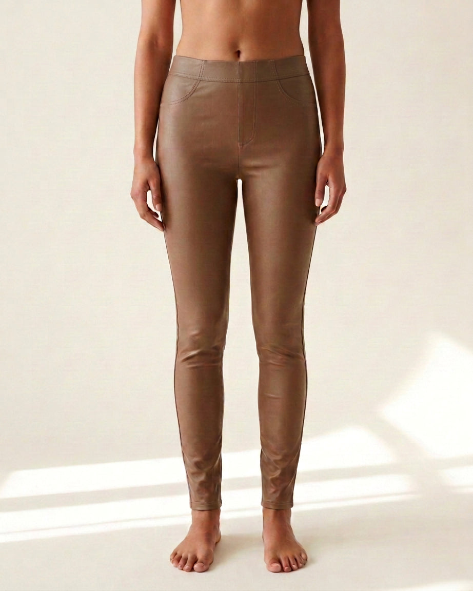 MARC LAUGE Aleia Coated Leggings LEGGINGS 12299 SOFT CAMEL COATED