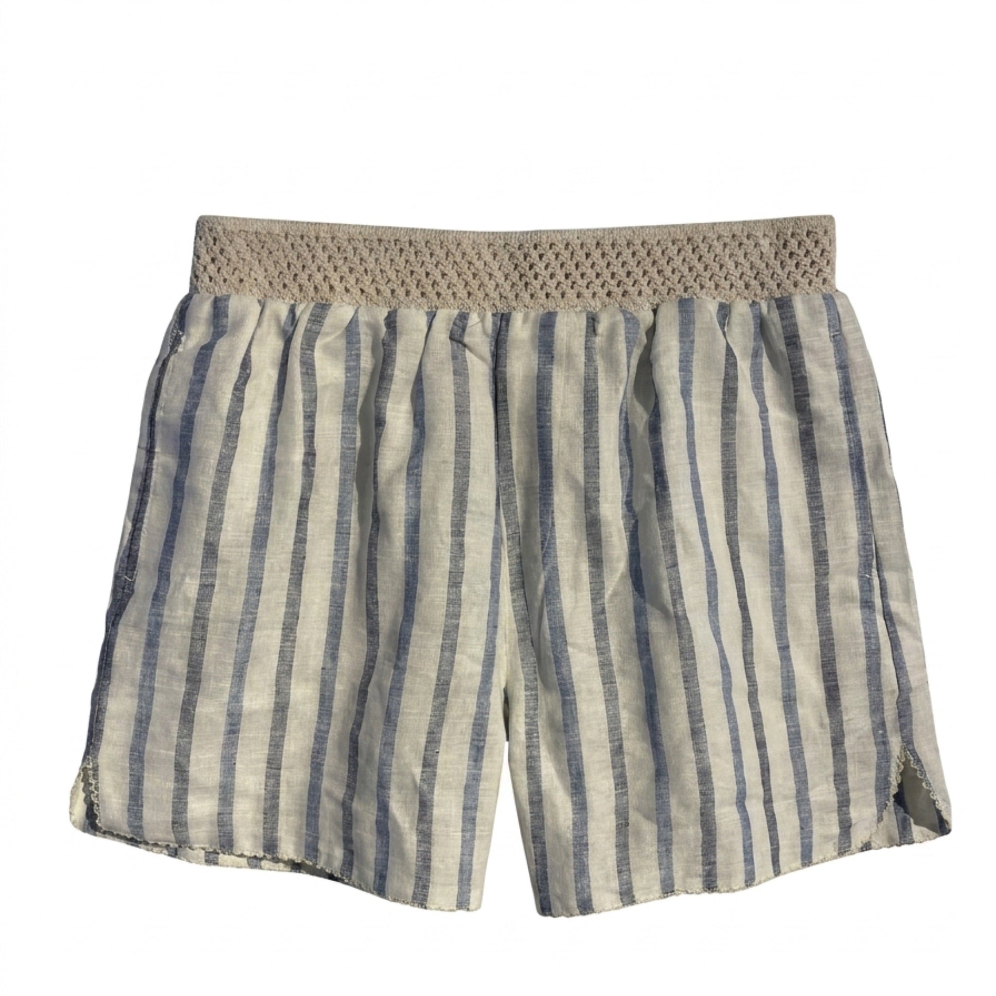 MARC LAUGE Ann Linen Stripe Shorts | Marc Lauge LINEN 104 NAVY