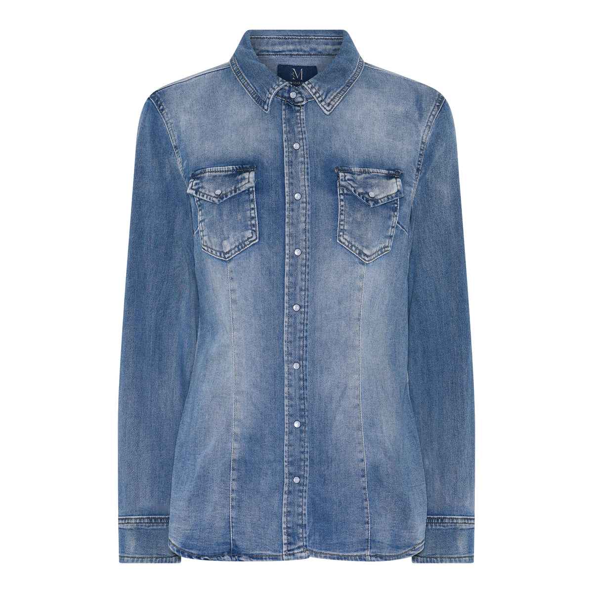 M JEANS BASIC DENIM SHIRT BLOUSE/SHIRT 9196 LIGHT BLUE USED