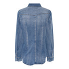 M JEANS BASIC DENIM SHIRT BLOUSE/SHIRT 9196 LIGHT BLUE USED