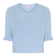 MARC LAUGE BASIC FRILL KNIT KNITWEAR 107 SOFT BLUE