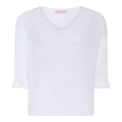 MARC LAUGE BASIC FRILL KNIT KNITWEAR 10 WHITE