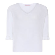 MARC LAUGE BASIC FRILL KNIT KNITWEAR 10 WHITE