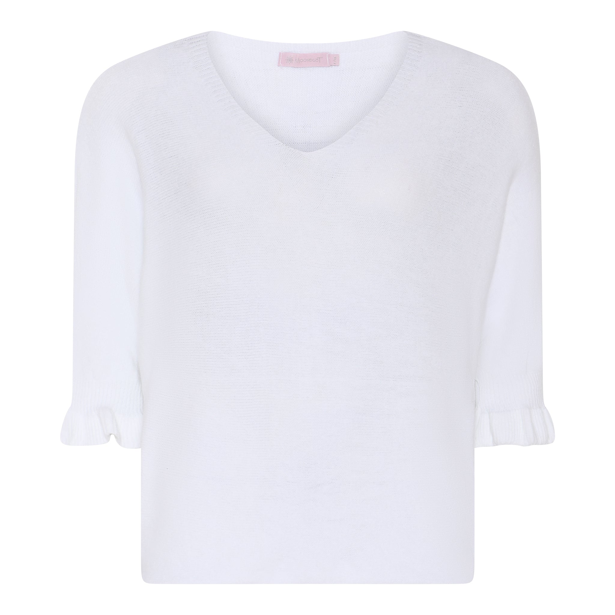 MARC LAUGE BASIC FRILL KNIT KNITWEAR 10 WHITE