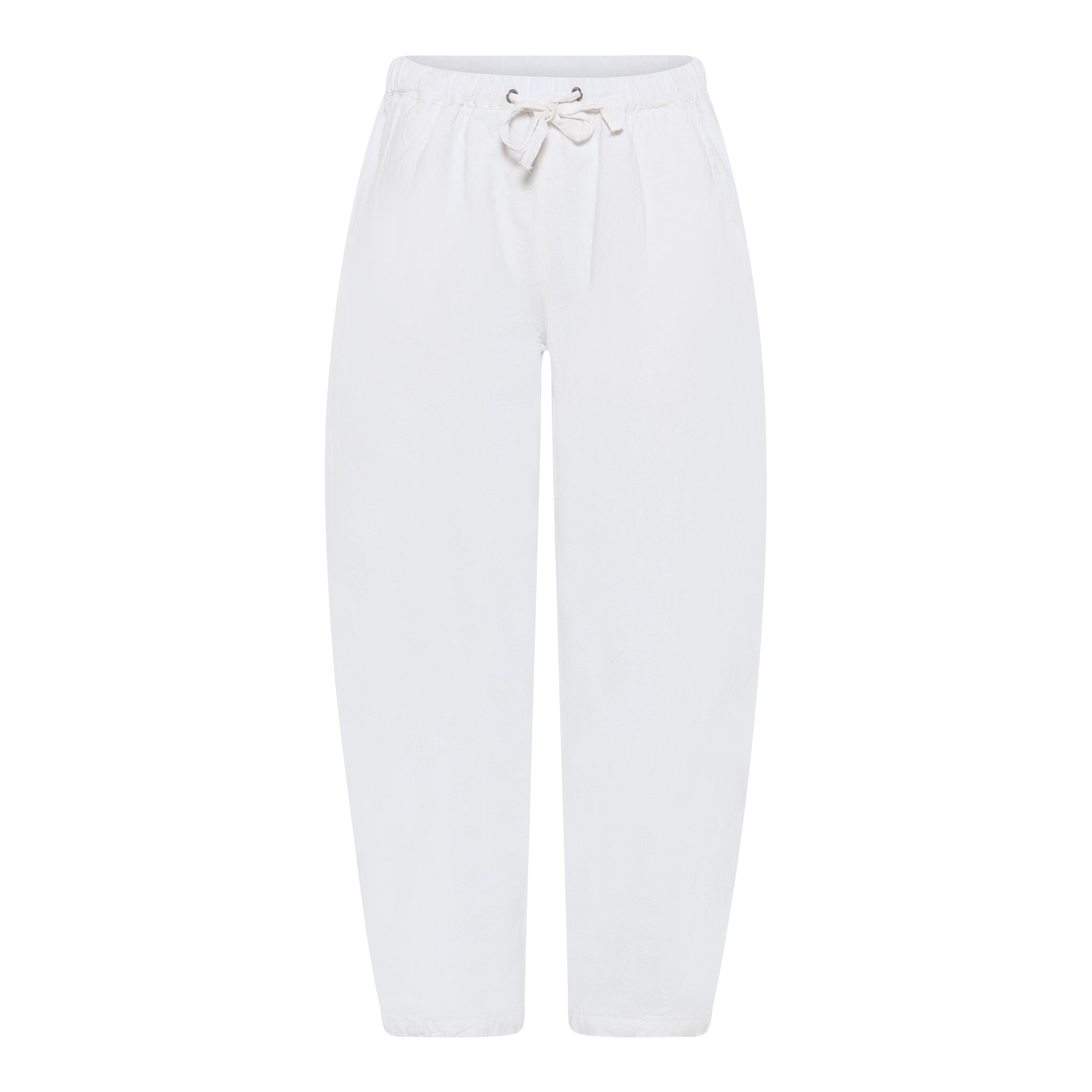 MARC LAUGE BELINDA PIRAT COTTON LINEN PANTS 3/4 10 WHITE