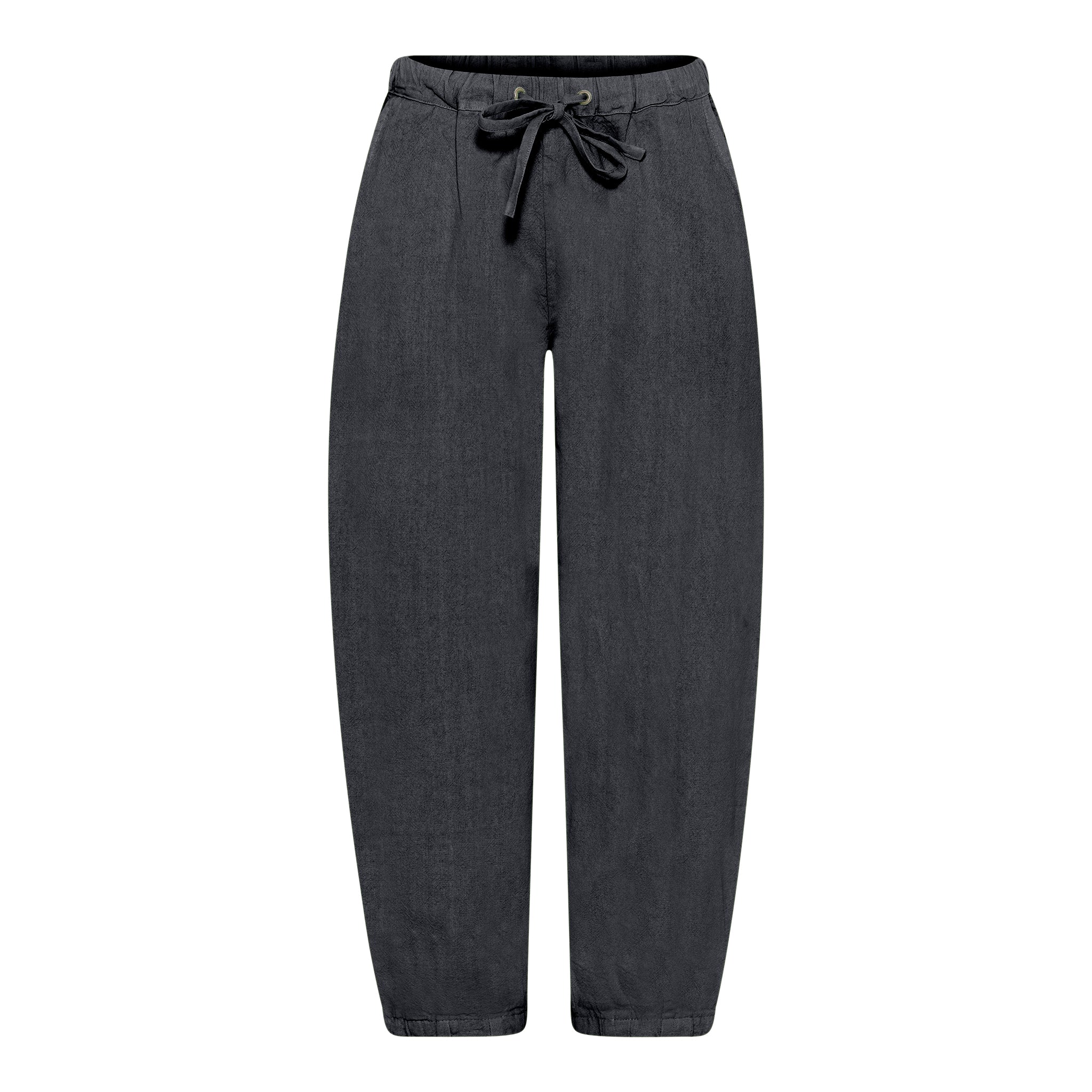 MARC LAUGE BELINDA PIRAT COTTON LINEN PANTS 3/4 80 BLACK