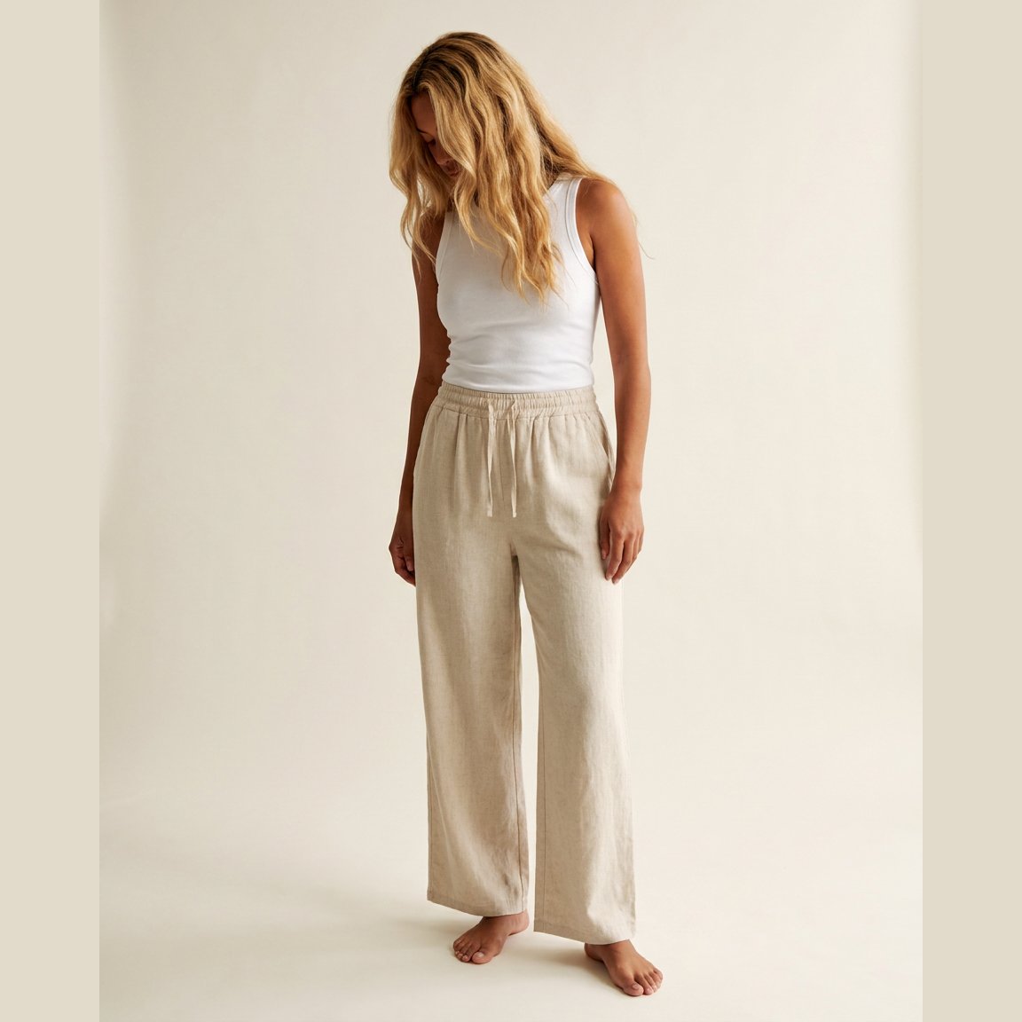 MOONDUST BELLA LIN PANT LINEN 27 SAND