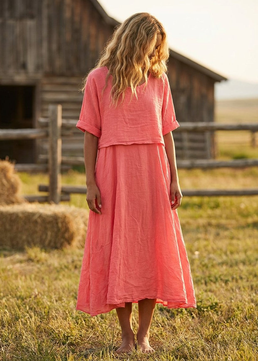 MOONDUST BIANCA DRESS LINEN