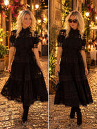 MOONDUST BIG LACE DRESS DRESS/JUMPSUIT 80 BLACK