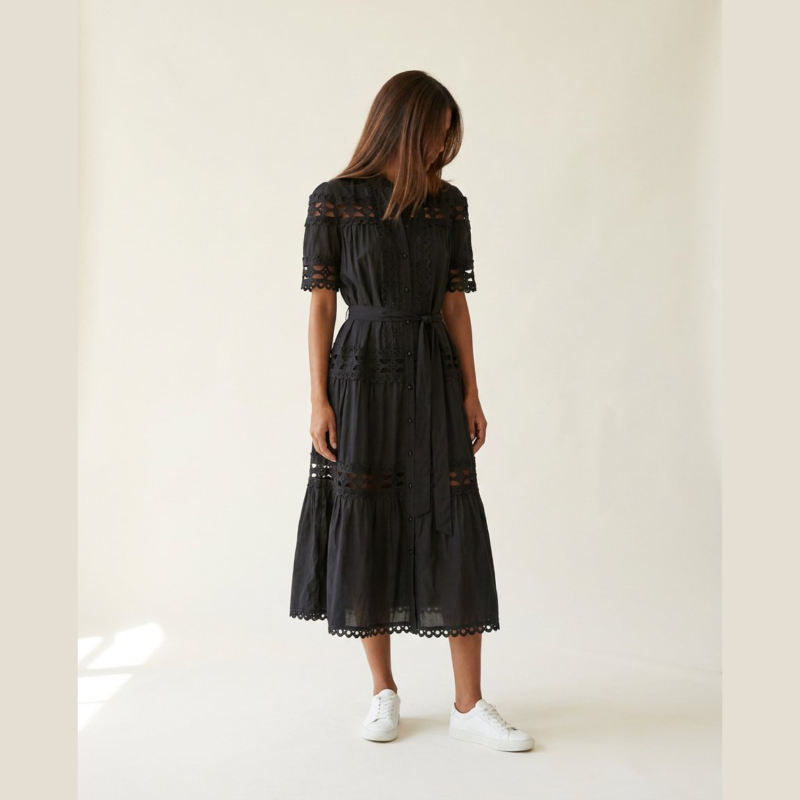 MOONDUST BIG LACE DRESS DRESS/JUMPSUIT 80 BLACK