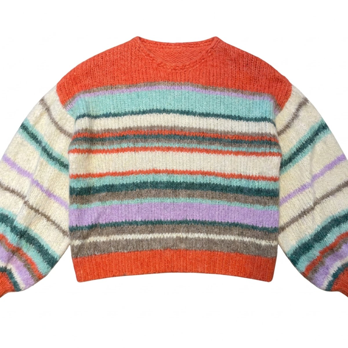 MOONDUST BIG STRIPE KNIT KNITWEAR 562 ORANGE