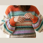 MOONDUST BIG STRIPE KNIT KNITWEAR 562 ORANGE