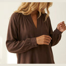 MOONDUST BONNIE BLOUSE BLOUSE/SHIRT 129 CHOCOLATE