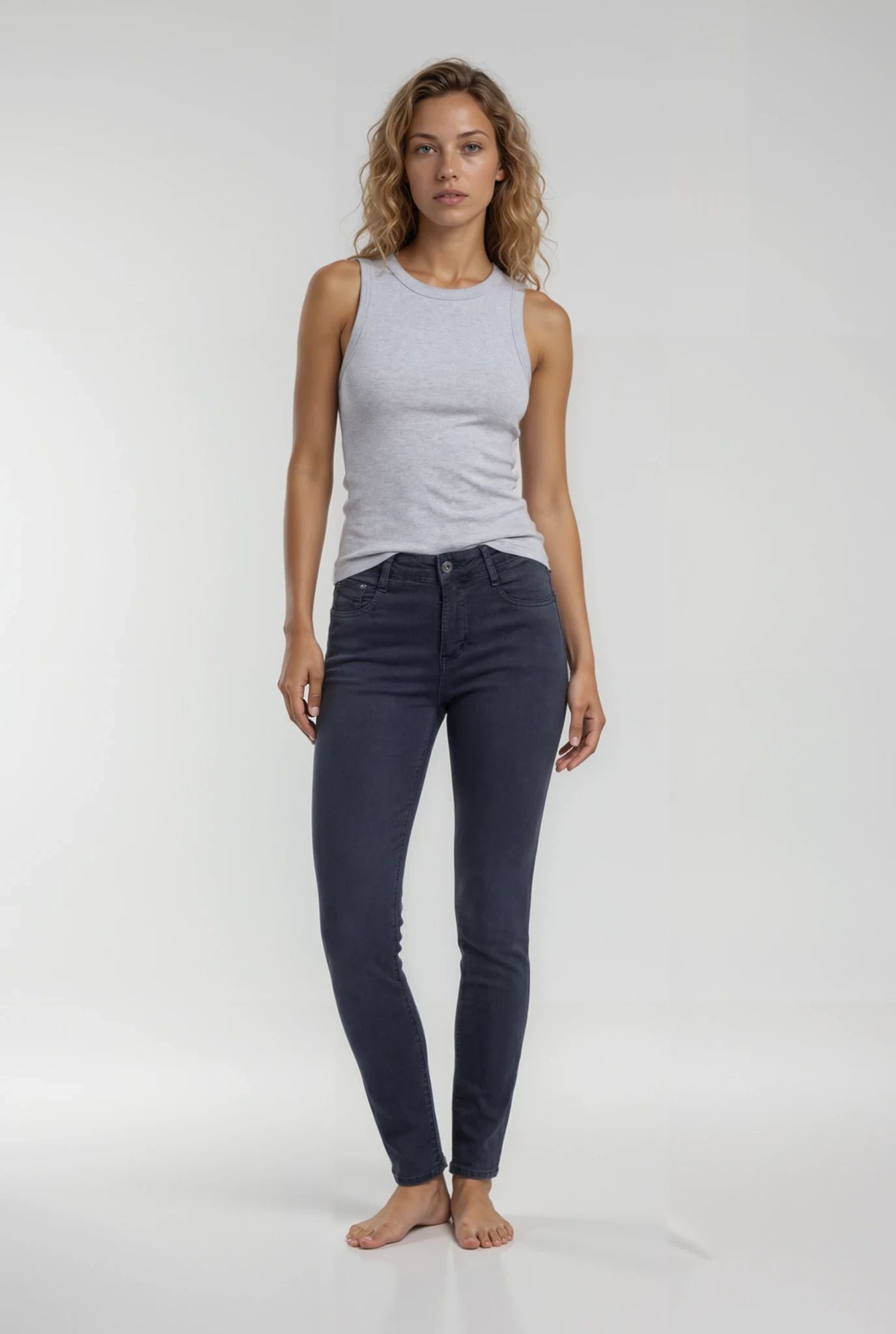 MAPP BOW TWILL JEANS DENIM/TWILL 104 NAVY