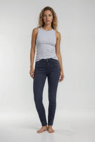 MAPP BOW TWILL JEANS DENIM/TWILL 104 NAVY