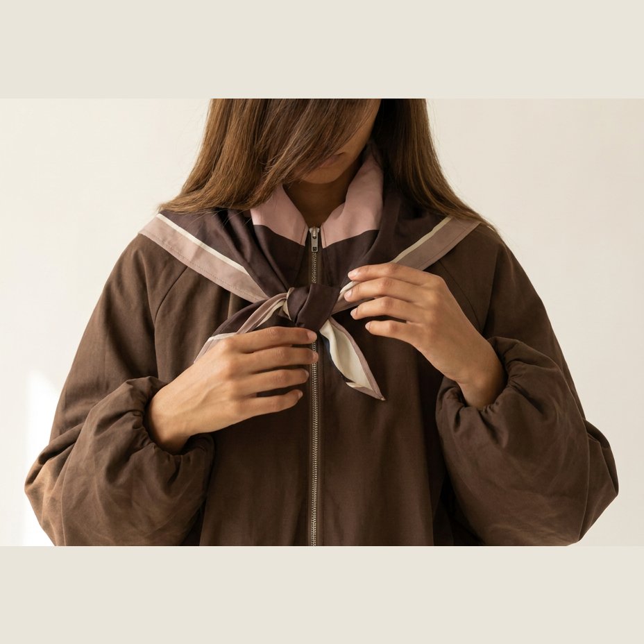 MOONDUST BUMPER SCARF JACKET OUTERWEAR 129 CHOCOLATE