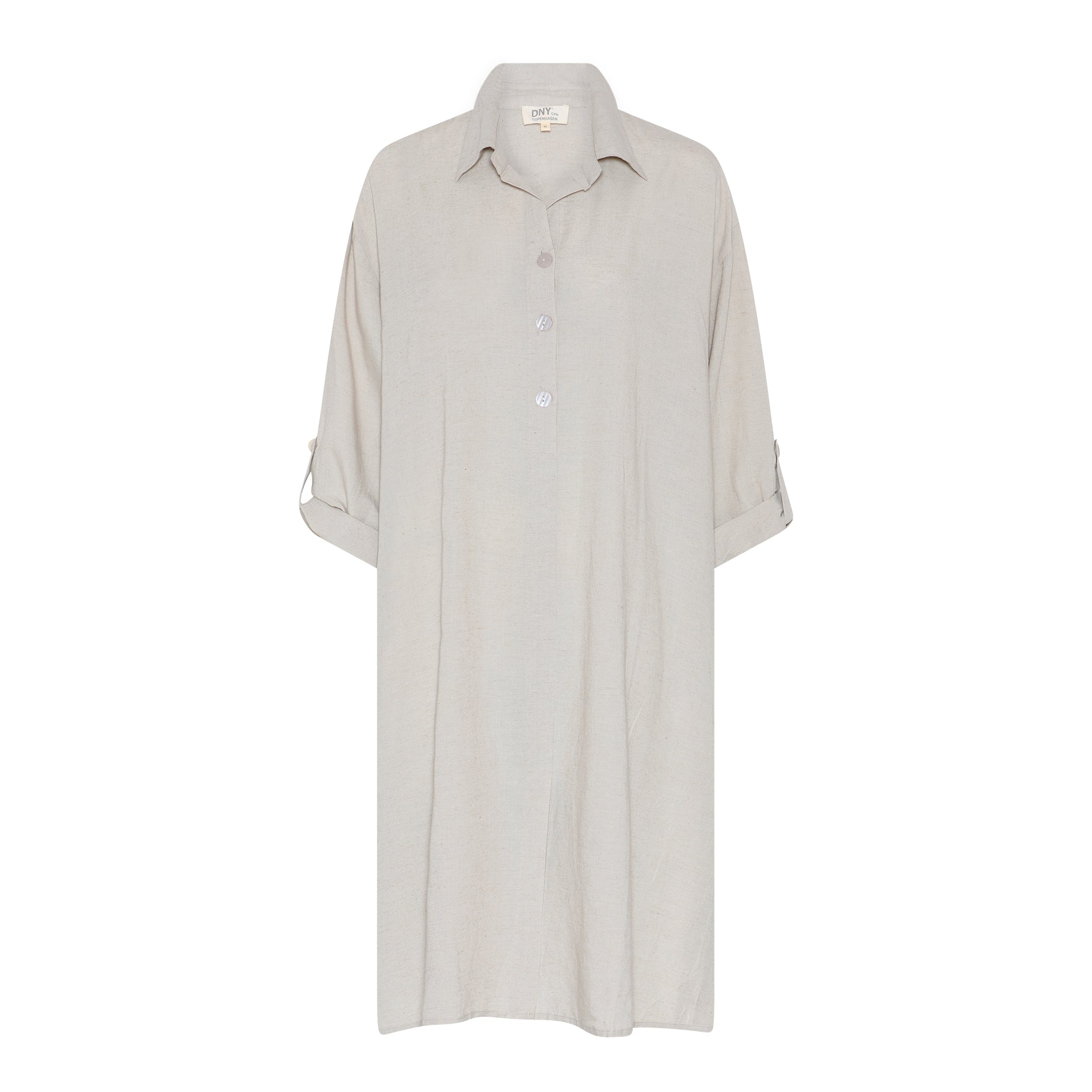 DNYcph BUTTON DRESS LINEN 27 SAND
