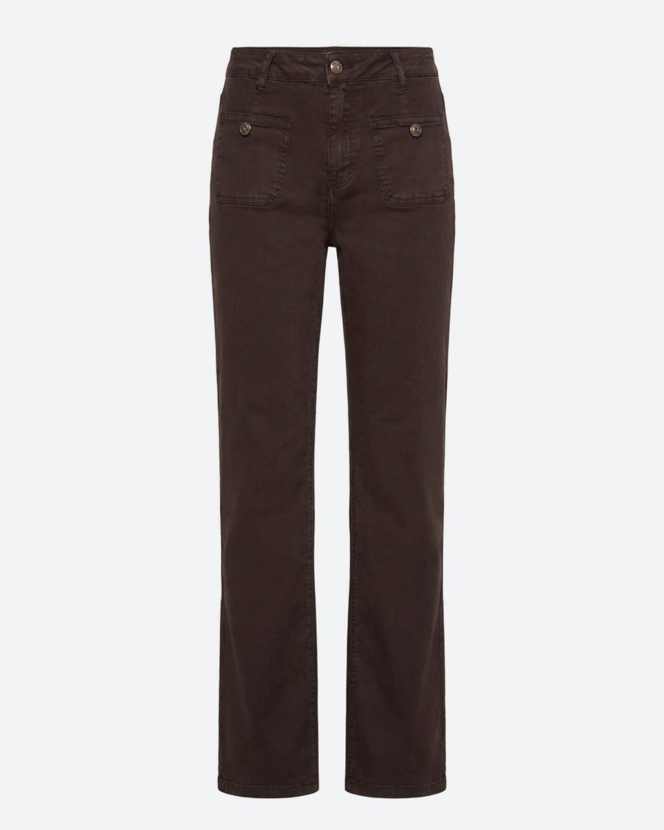 M JEANS Bonita Wide Leg Jeans – High Waist Twill DENIM/TWILL 129 CHOCOLATE