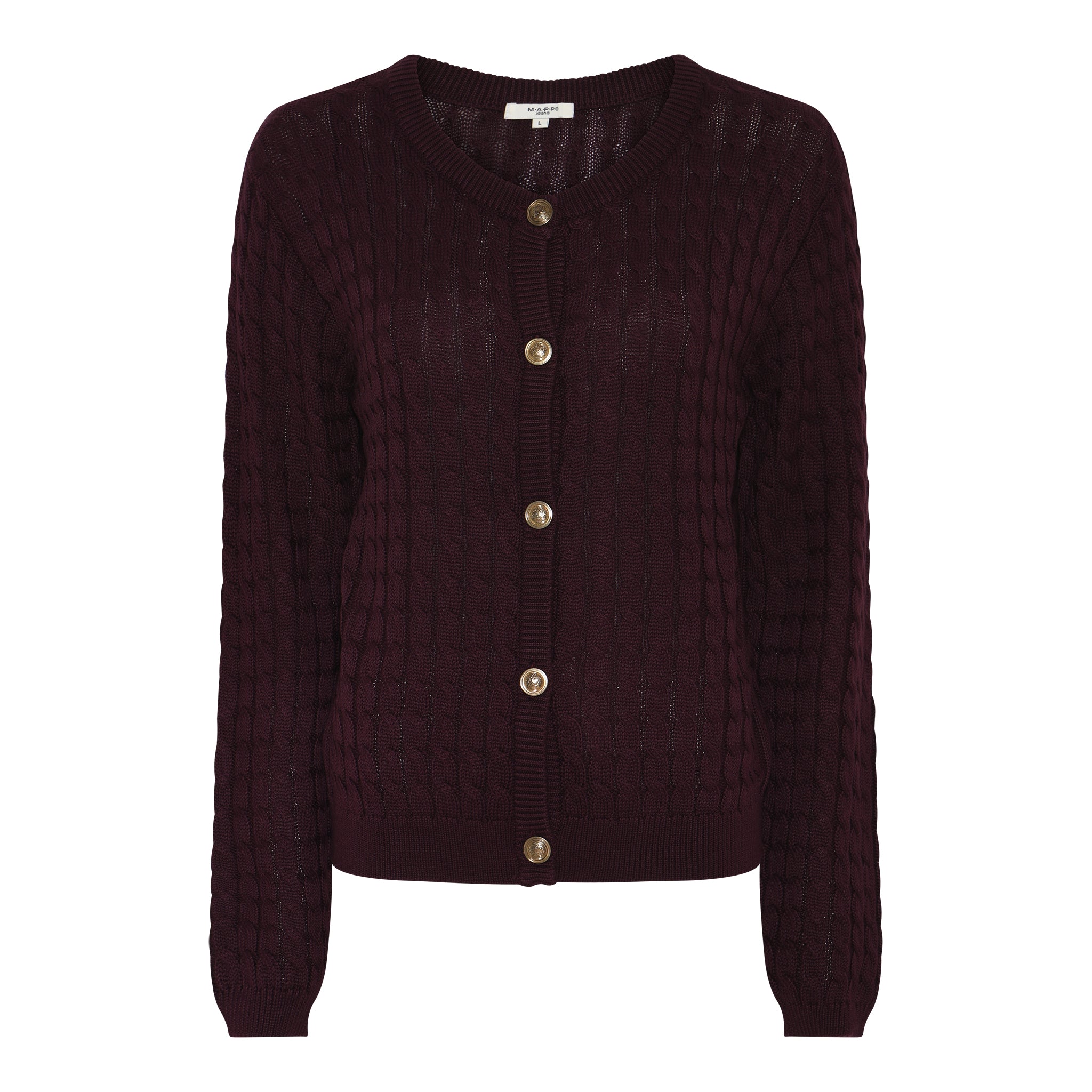 MAPP CABEL CARDIGAN KNITWEAR 400 BORDEAUX