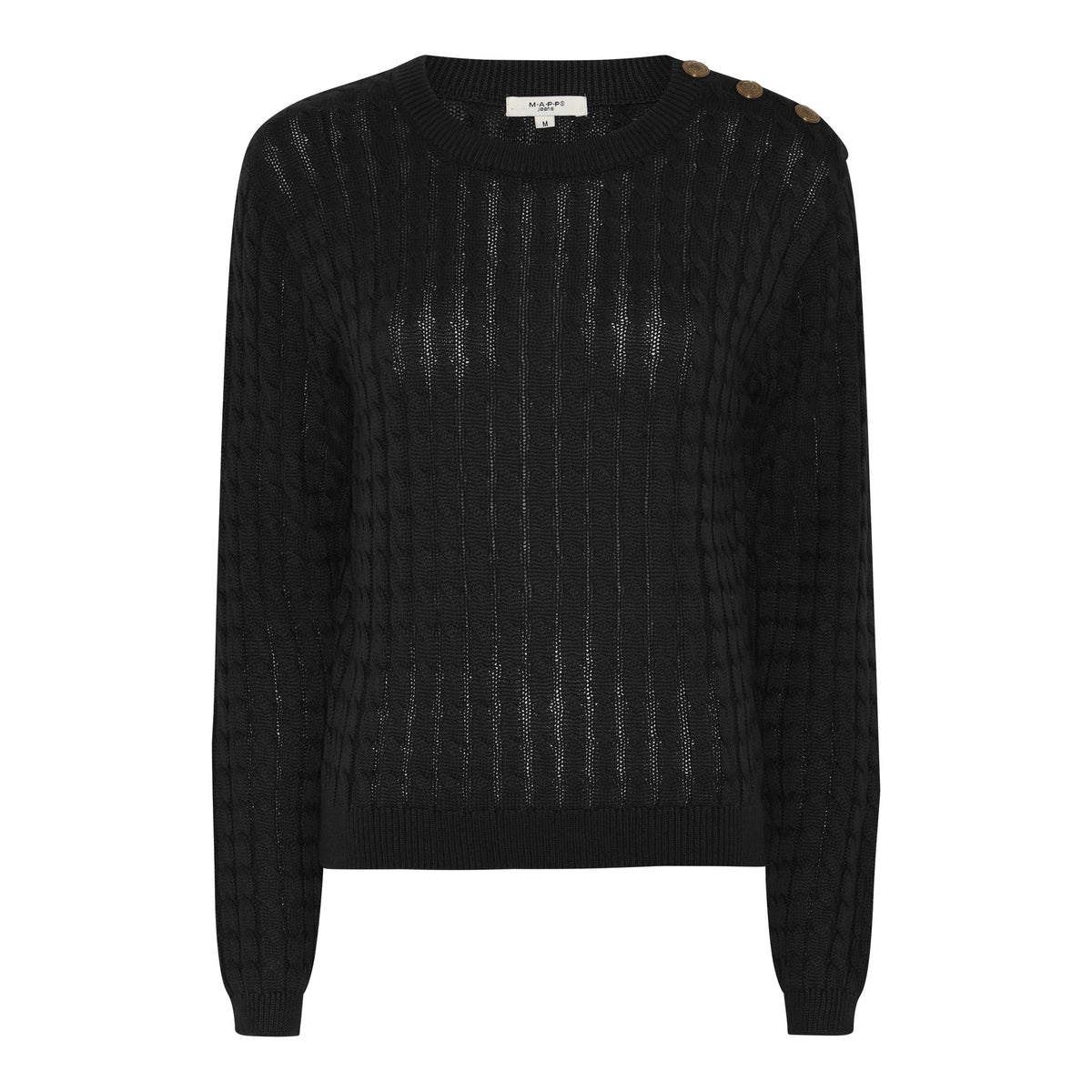 MAPP CABEL R/NECK KNITWEAR 80 BLACK