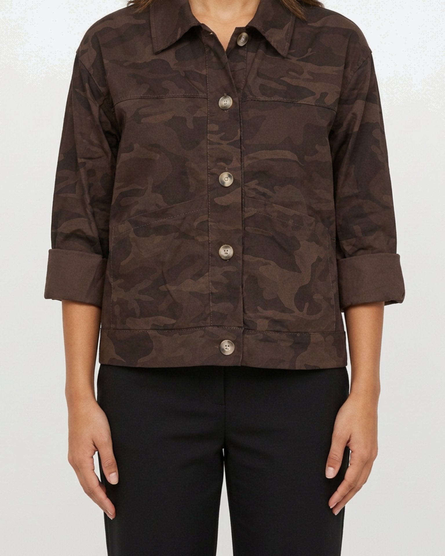 M JEANS CAMOU JACKET OUTERWEAR 129 CHOCOLATE