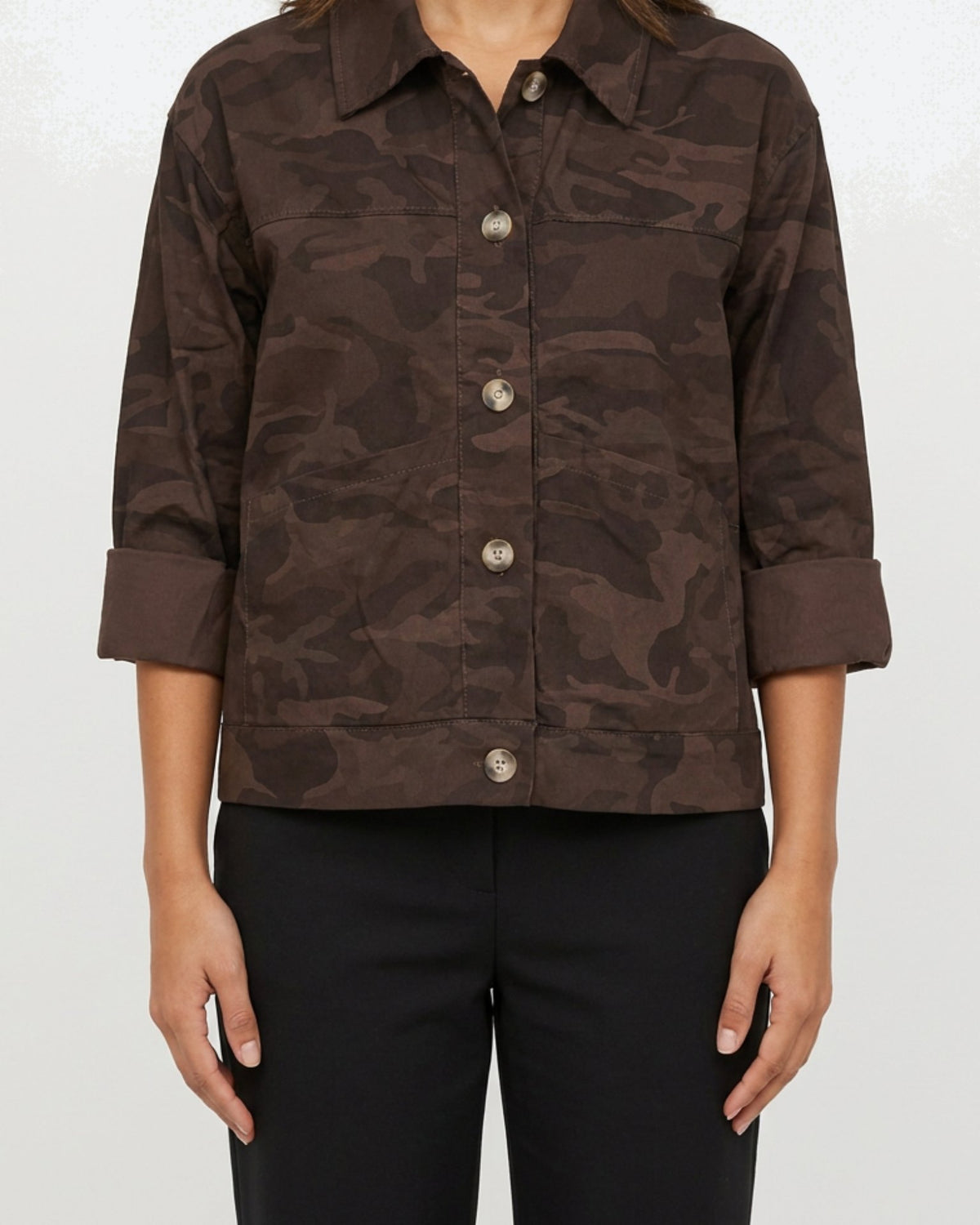 M JEANS CAMOU JACKET OUTERWEAR 129 CHOCOLATE