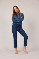 MARC LAUGE CHANELLI 7/8 JEANS DENIM/TWILL 989699 HI-TECH USED DARK BLUE