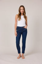 MARC LAUGE CHANNE 7/8 DENIM JEANS DENIM/TWILL 9699 BLUE DENIM USED