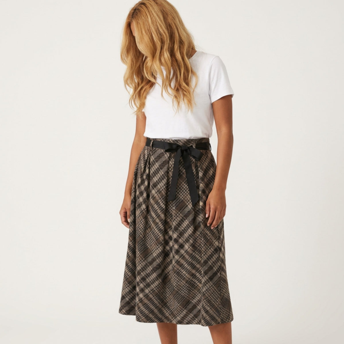 MOONDUST CHECK SKIRT SHORTS/SKIRT 254 DARK GREY MELANGE